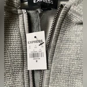 Mens Express Geo Quilted Hooded Quarter Zip Sweatshirt Size M
